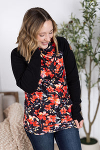 Zoey ZipCowl Sweatshirt in Sunset Floral