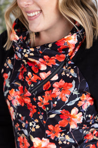 Zoey ZipCowl Sweatshirt in Sunset Floral