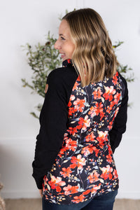 Zoey ZipCowl Sweatshirt in Sunset Floral
