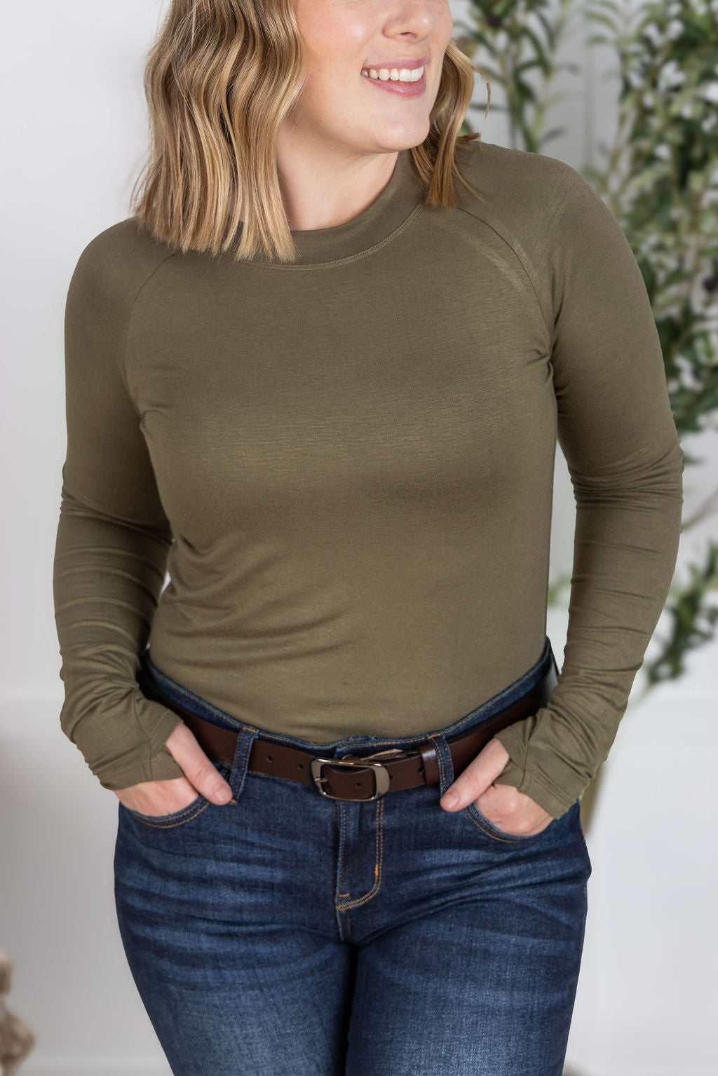 Blair Long Sleeve Top in Olive
