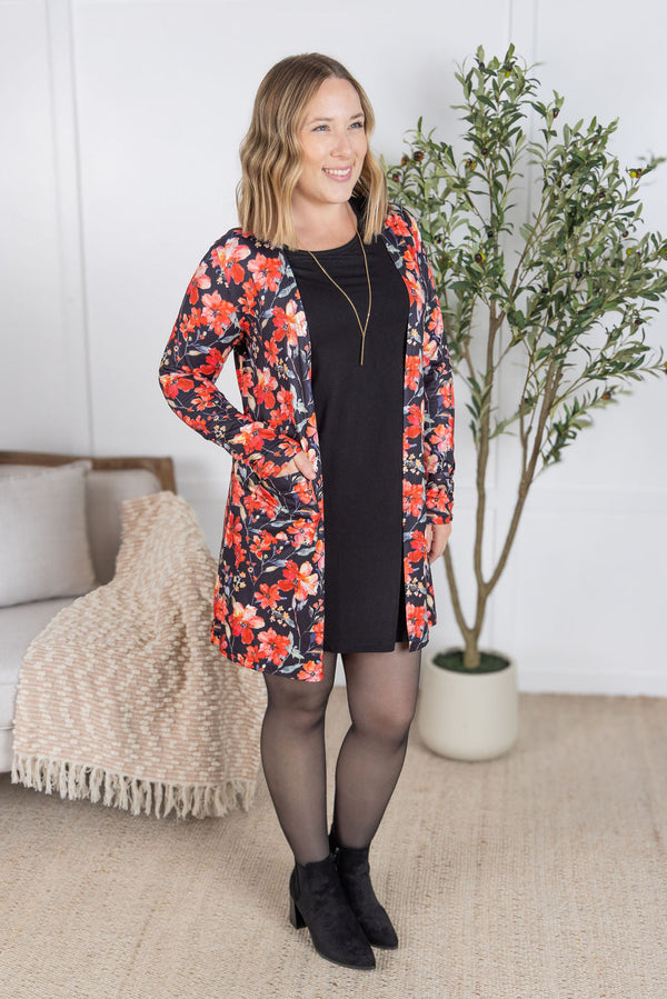 Classic Cardigan in Sunset Floral