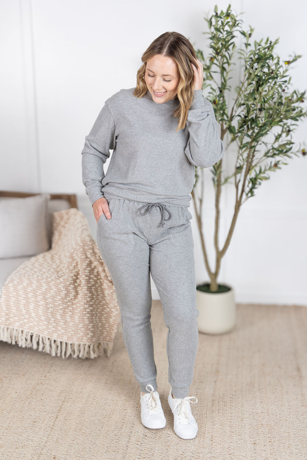 Corrine Joggers in Light Grey