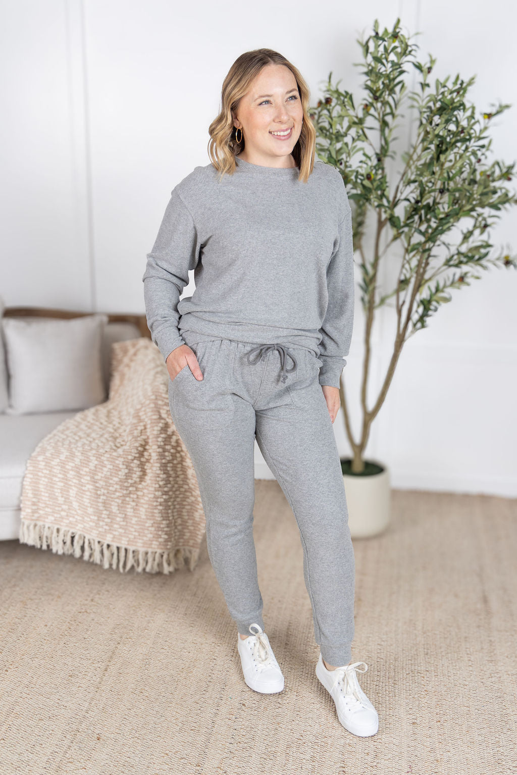 Corrine Joggers in Light Grey