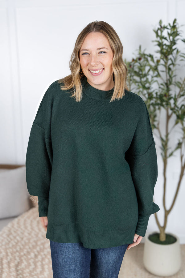 Aurora Cozy Sweater in Hunter Green