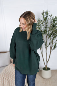 Aurora Cozy Sweater in Hunter Green