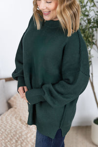 Aurora Cozy Sweater in Hunter Green
