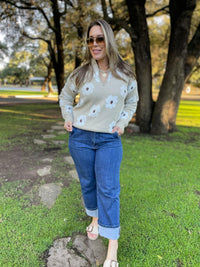Flower Powered Half Zip Sweater in Four Colors