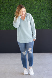 Vintage Wash Beach Hoodie in Seabreeze