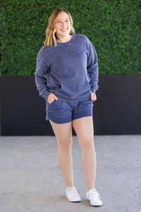 Vintage Wash Pocket Pullover in Nautical Navy