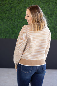 Miley Striped Sweater in Latte