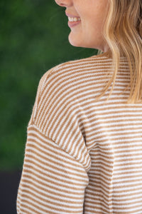 Miley Striped Sweater in Latte