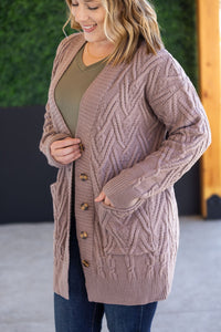 Brooks Button Sweater Cardigan in Light Mocha