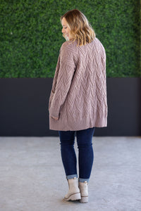 Brooks Button Sweater Cardigan in Light Mocha