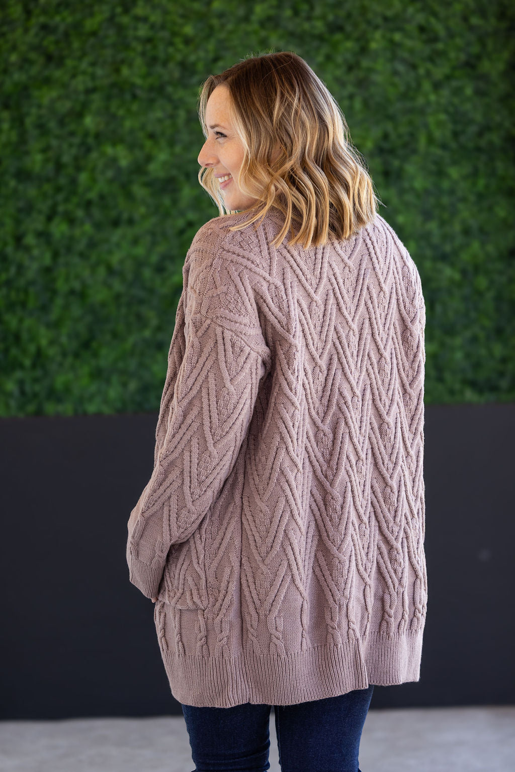 Brooks Button Sweater Cardigan in Light Mocha