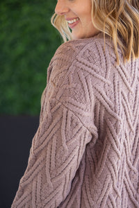 Brooks Button Sweater Cardigan in Light Mocha