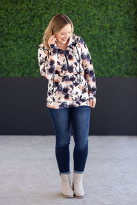 Soft HalfZip Hoodie in Neutral Abstract