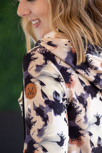 Soft HalfZip Hoodie in Neutral Abstract