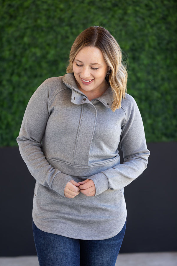 Mia Scuba Halfzip in Grey