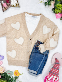Sweetheart Cardigan in Tan