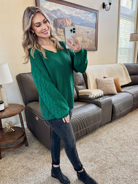 Talina Textured Sweater in Forest Green