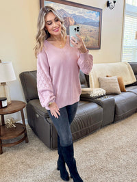 Talina Textured Sweater in Rose