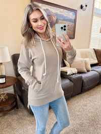 Kacey Ribbed Hoodie in Mocha