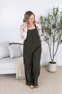 Corduroy Overalls in Olive