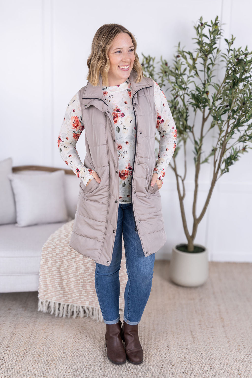 Blair Long Sleeve Top in Pink Bloom