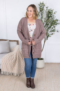 Brooks Button Sweater Cardigan in Light Mocha