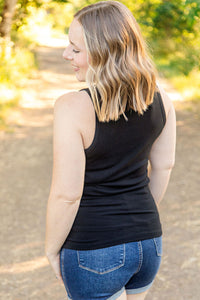 Tara Ribbed Tank in Black