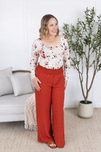 Presley Palazzo Pants in Brick