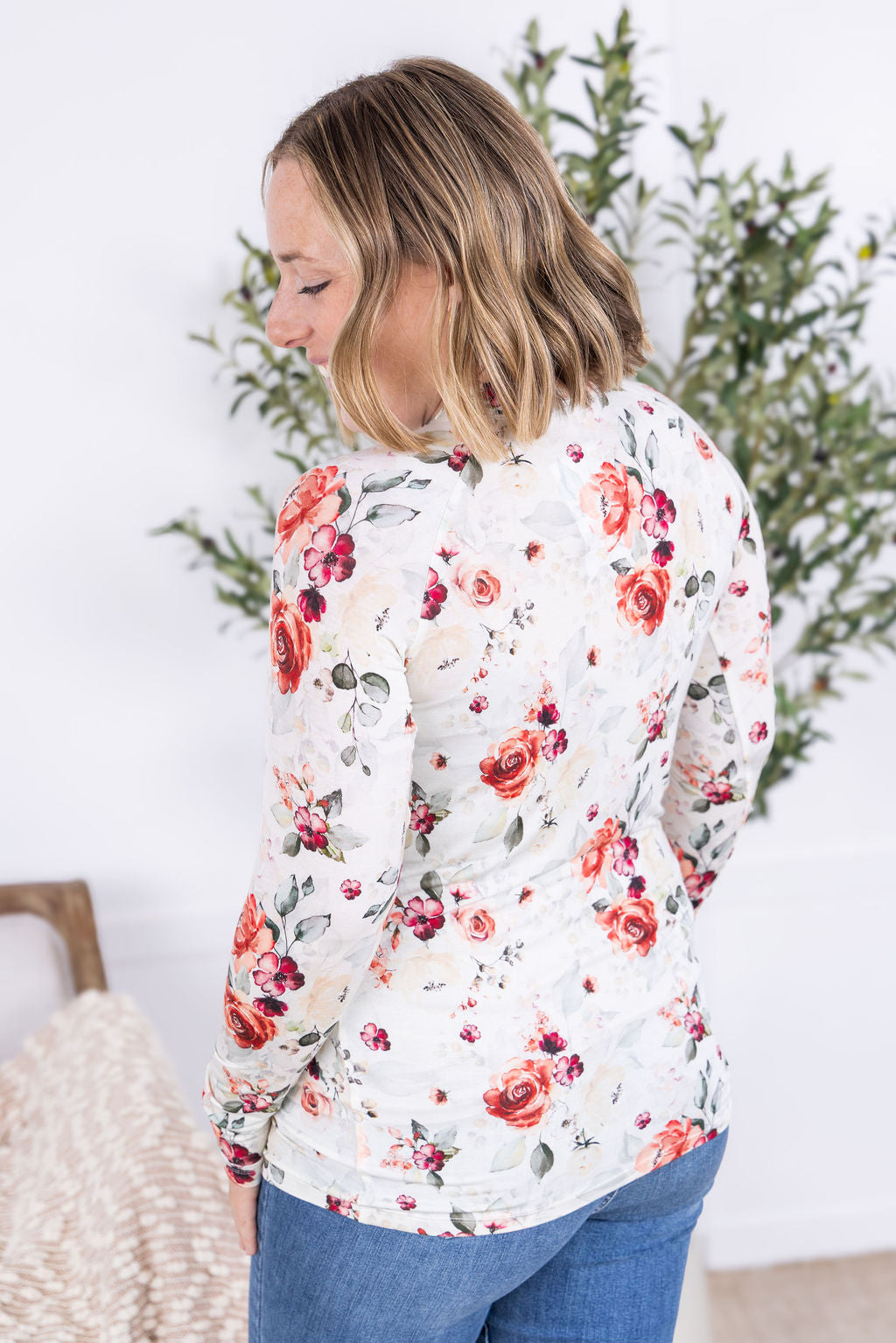 Blair Long Sleeve Top in Pink Bloom