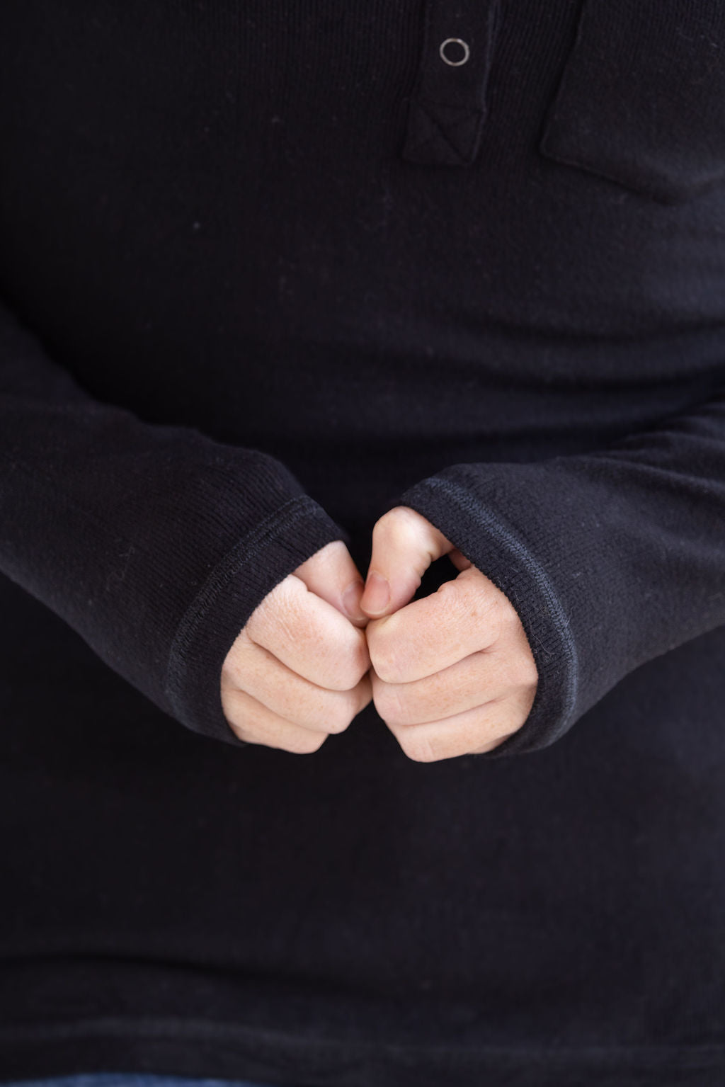 Georgia Long Sleeve Top in Black