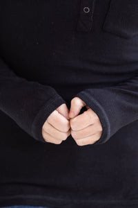 Georgia Long Sleeve Top in Black