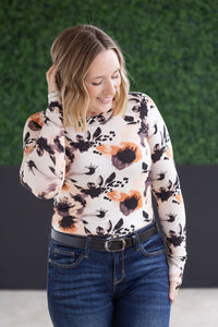 Blair Long Sleeve Top in Neutral Abstract