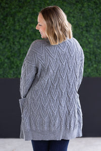 Brooks Button Sweater Cardigan in Grey