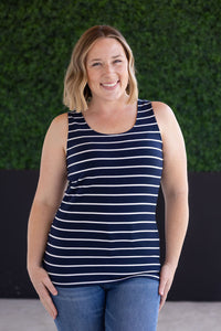 Tiffany Tank in Navy and White Stripes