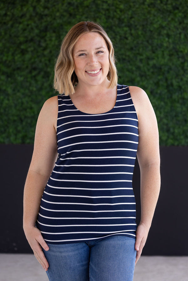 Tiffany Tank in Navy and White Stripes