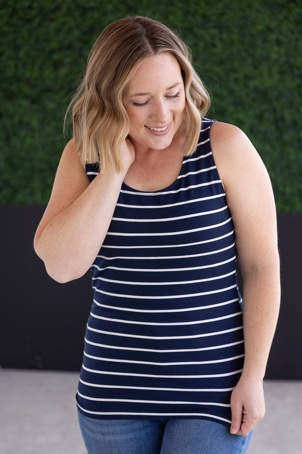 Tiffany Tank in Navy and White Stripes