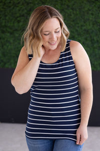Tiffany Tank in Navy and White Stripes