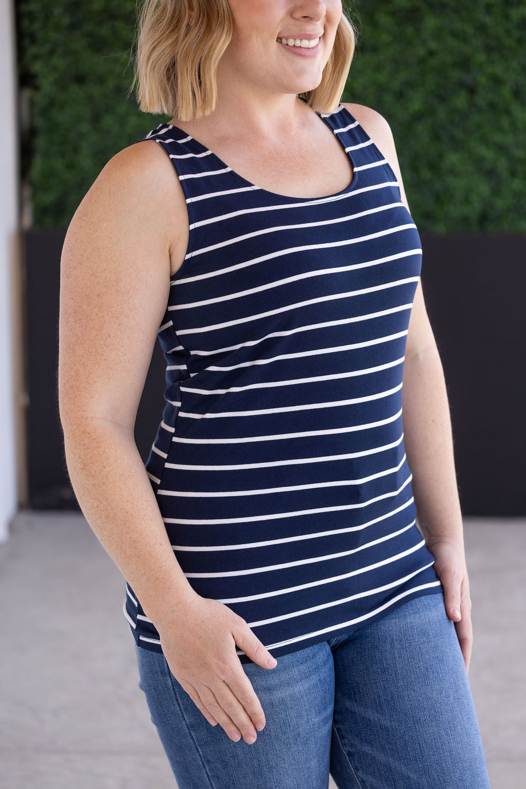 Tiffany Tank in Navy and White Stripes