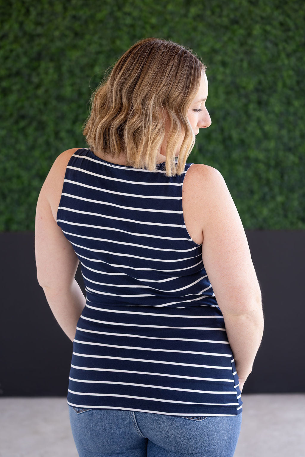 Tiffany Tank in Navy and White Stripes
