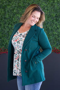 Scarlett Sweater Jacket in Hunter Green