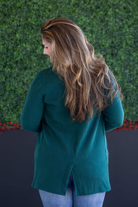 Scarlett Sweater Jacket in Hunter Green