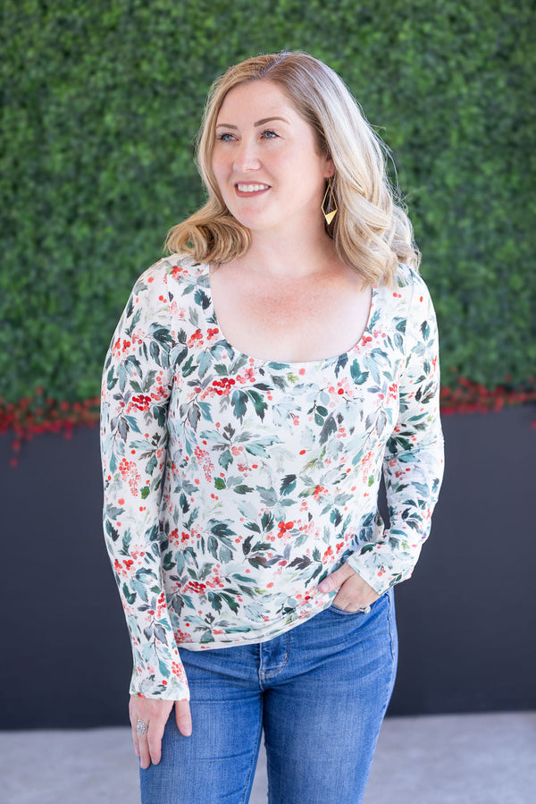 Alyssa Long Sleeve Top in Winter Berry