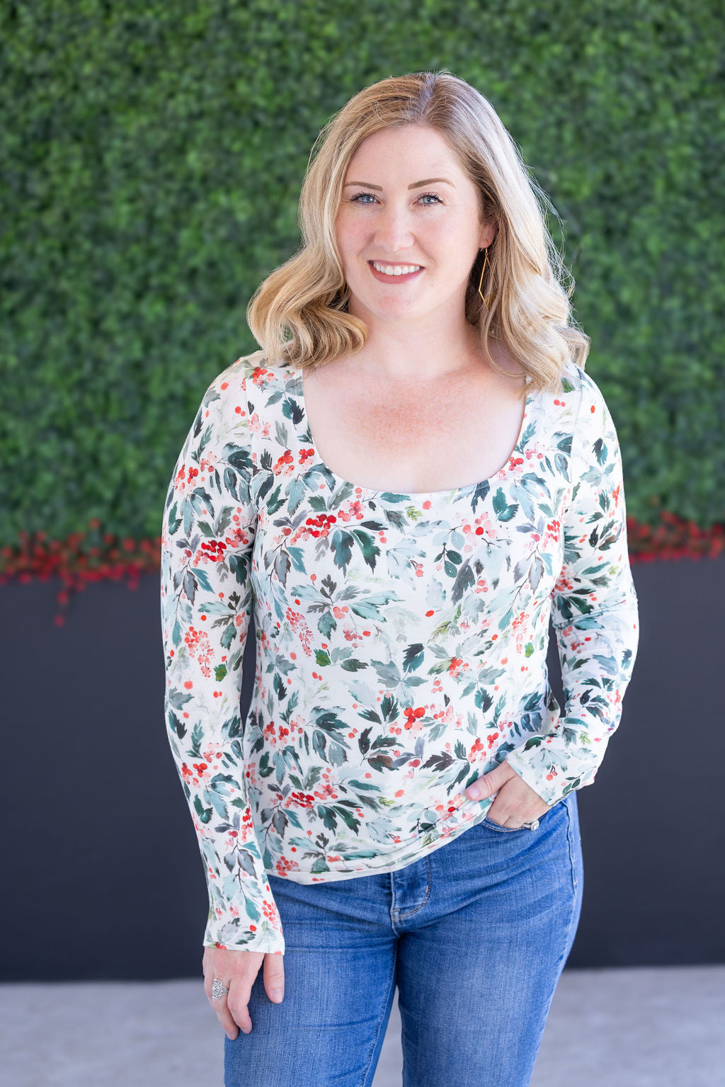 Alyssa Long Sleeve Top in Winter Berry