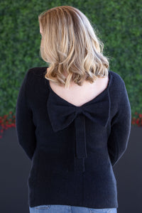 Bridget Back Bow Sweater in Black