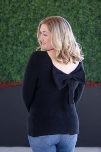 Bridget Back Bow Sweater in Black