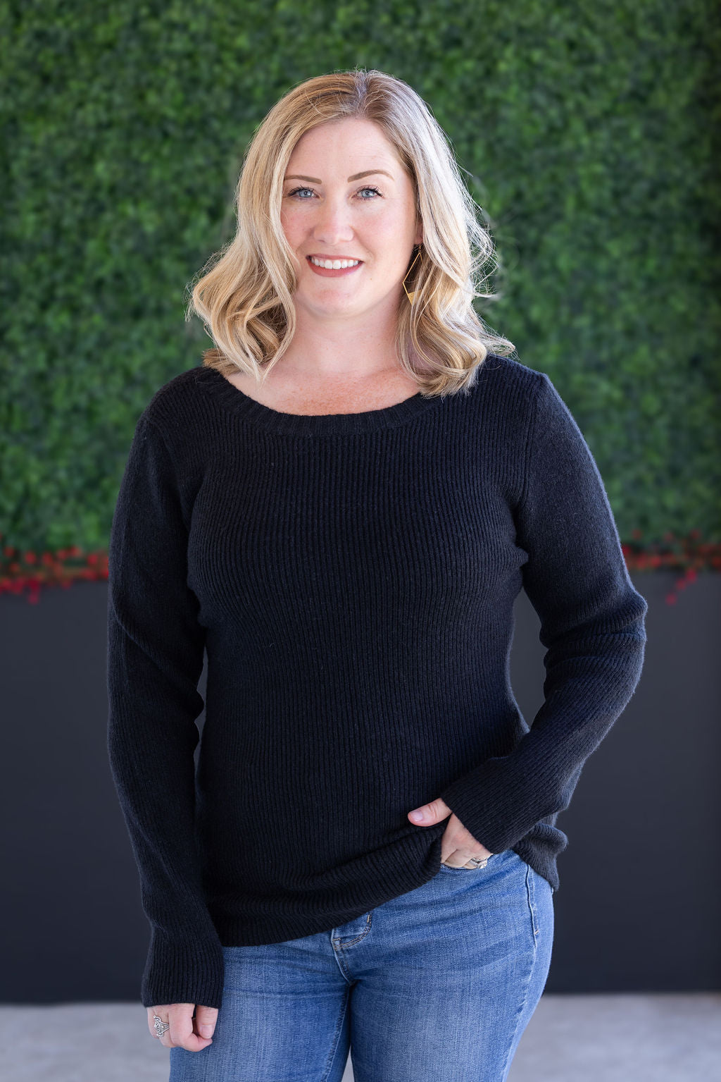Bridget Back Bow Sweater in Black