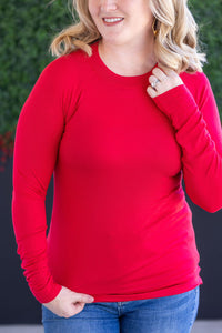 Blair Long Sleeve Top in Red